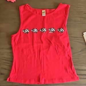 Kavio Red Tank Top‎ with Floral Hibiscus Design Hawaii Sz XL